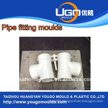 High quality good price plastic mould factory for standard size 2Cavity Tee fitting mold in taizhou China